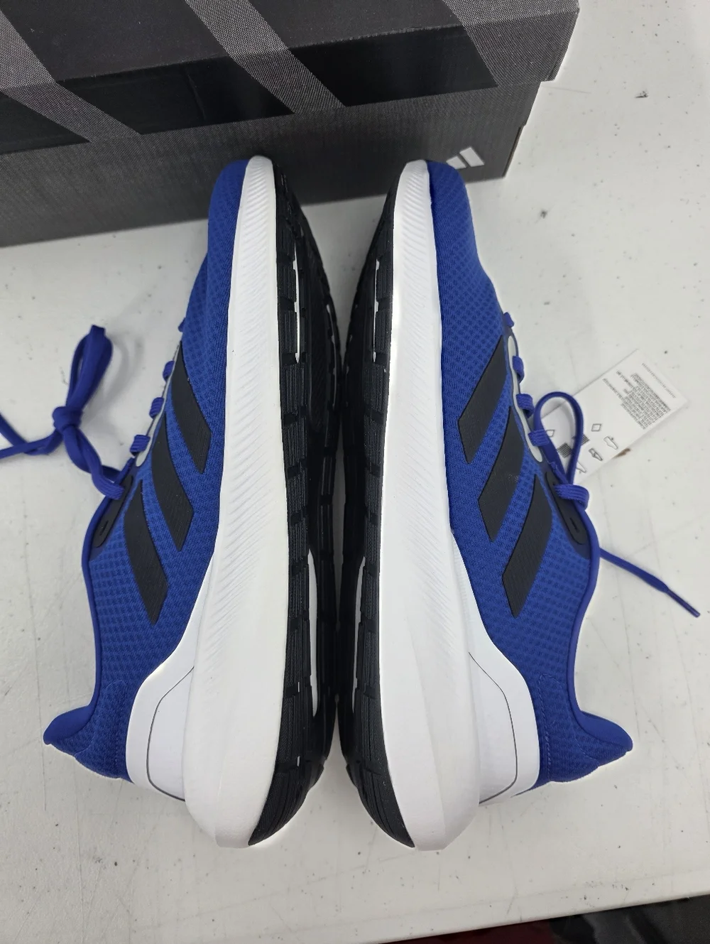 New Adidas Runfalcon 3.0 Cloudfoam Blue Black Running Shoes Mens Size 10 HP7549.